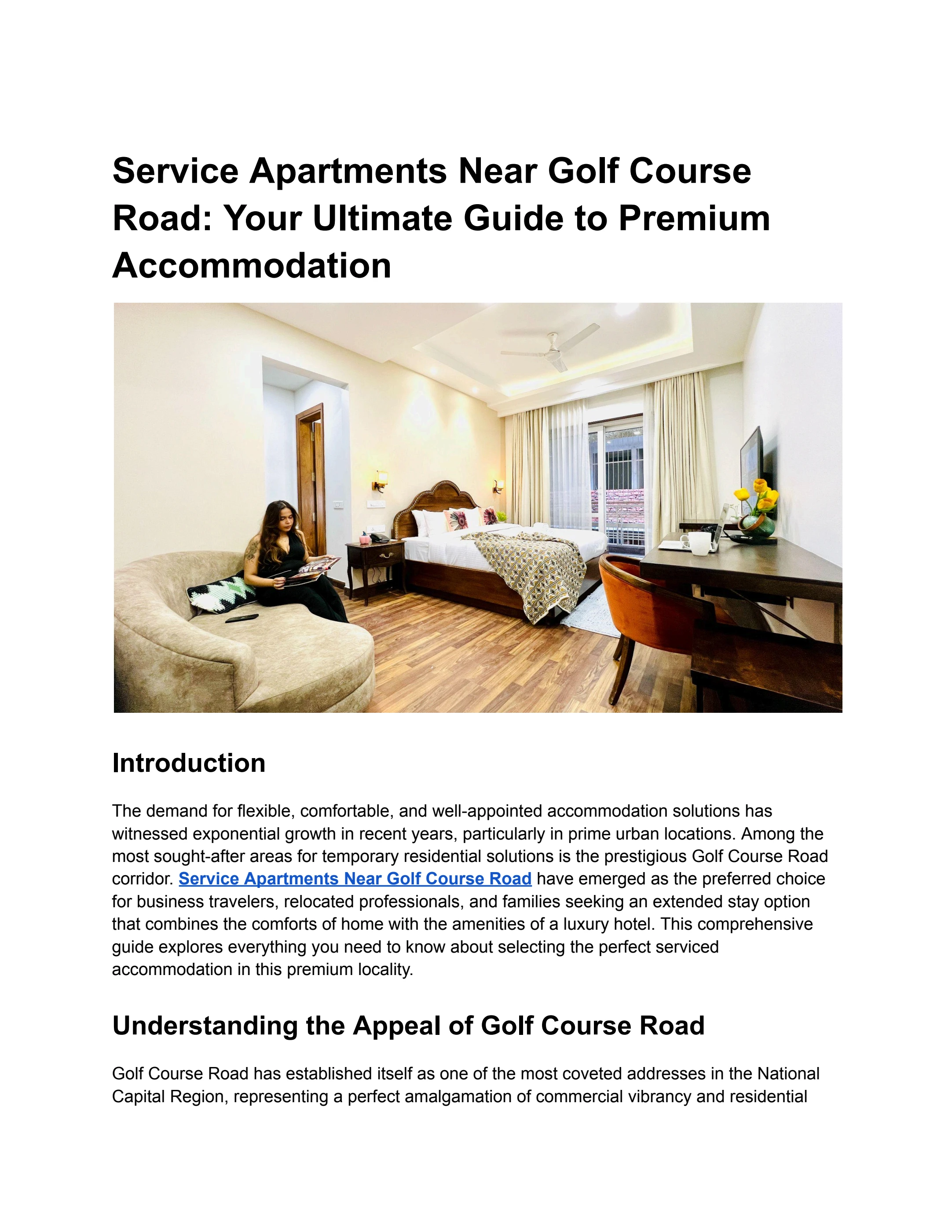 Service Apartments Near Golf Course Road