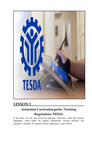 Animation Curriculum guide / Training Regulations -TESDA