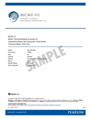 MCMI-III Interpretive Report - Pearson Clinical