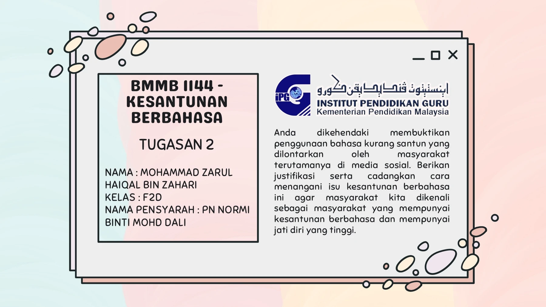 BMMB 1144 - KESANTUNAN BERBAHASA