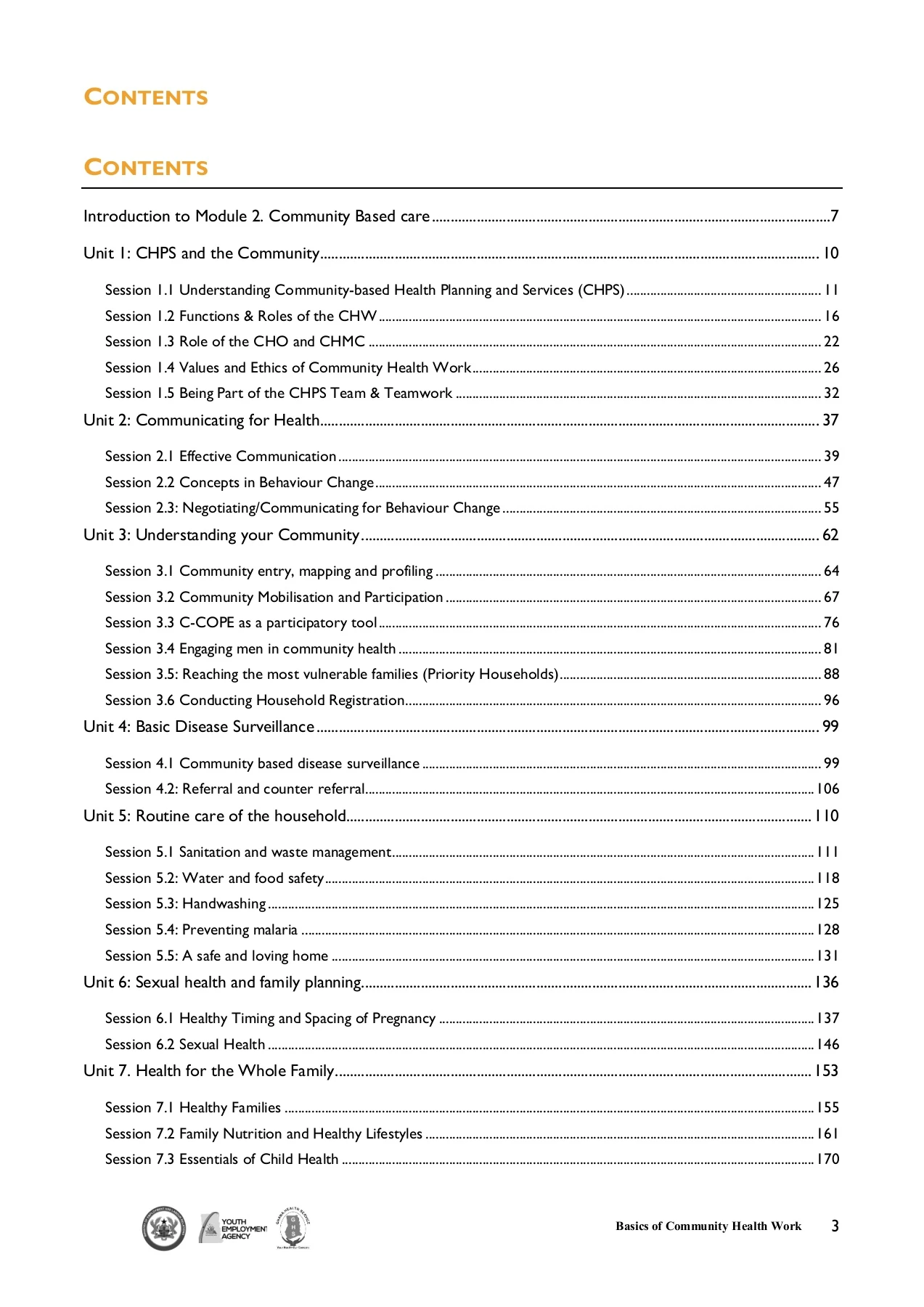 CHW Training Manual - Participants' Work Book