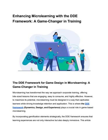 Enhancing Microlearning with the DDE Framework_ A Game-Changer in Training