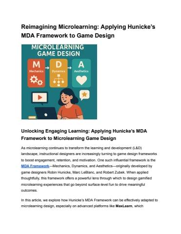 Reimagining Microlearning_ Applying Hunicke’s MDA Framework to Game Design