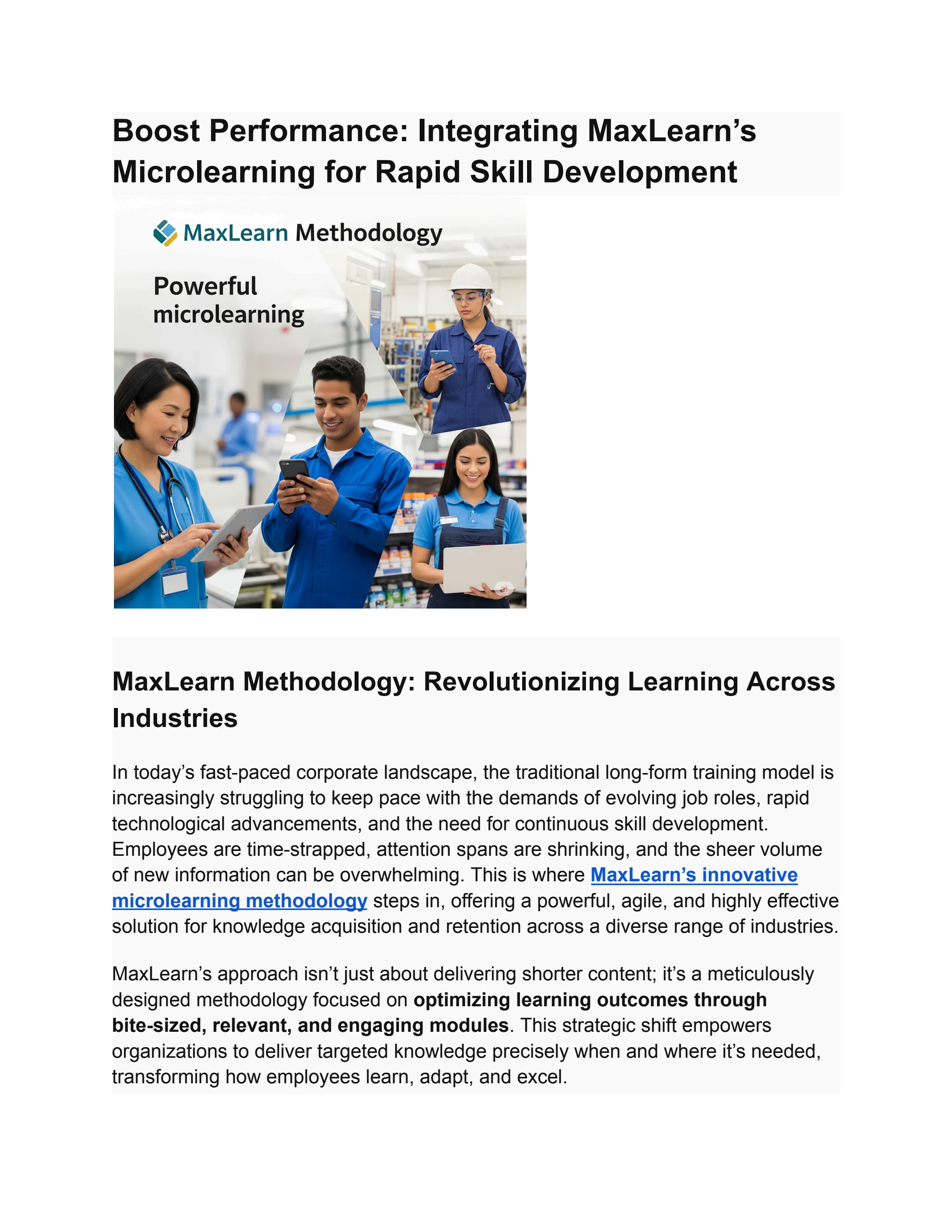 Microlearn Course Samples Rise Boost Performance_ Integrating MaxLearn’s Microlearning for Rapid Skill ...
