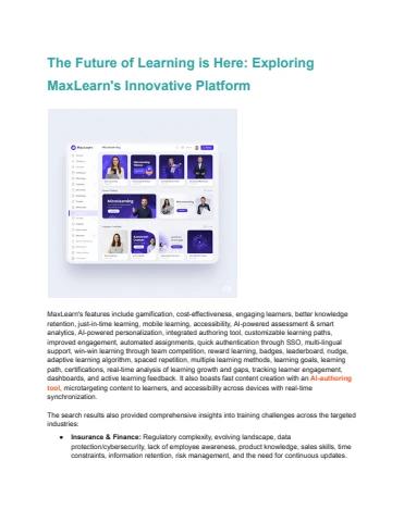 The Future of Learning is Here_ Exploring MaxLearn's Innovative Platform