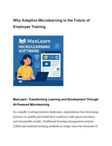 Why Adaptive Microlearning Is the Future of Employee Training