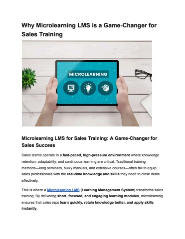 Why Microlearning LMS is a Game-Changer for Sales Training - MaxLearn ...
