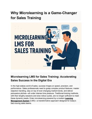 Why Microlearning is a Game-Changer for Sales Training - MaxLearn LLC ...