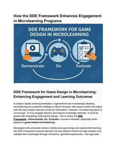 How the DDE Framework Enhances Engagement in Microlearning Programs