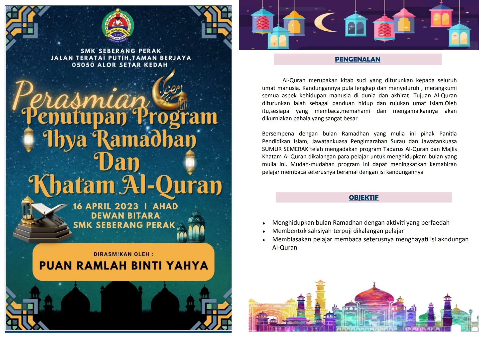 BUKU PROGRAM PELANCARAN IHYA RAMADHAN 2023