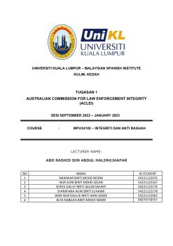AUSTRALIAN COMMISSION FOR LAW ENFORCEMENT INTEGRITY - nawwar01nizam ...