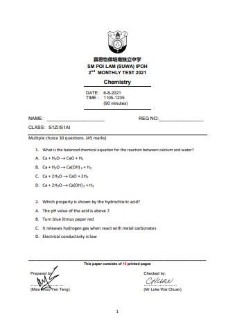 S1 CHEMISTRY CORE - PLHS Library Flip PDF | AnyFlip