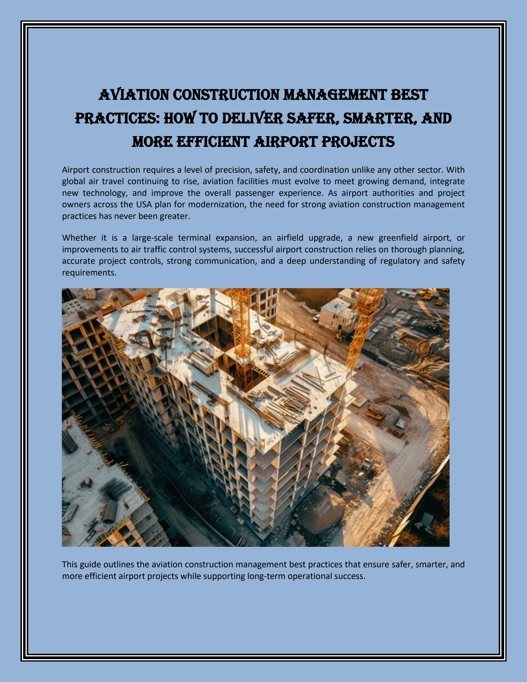 Aviation Construction Management Best Practices How to Deliver Safer ...