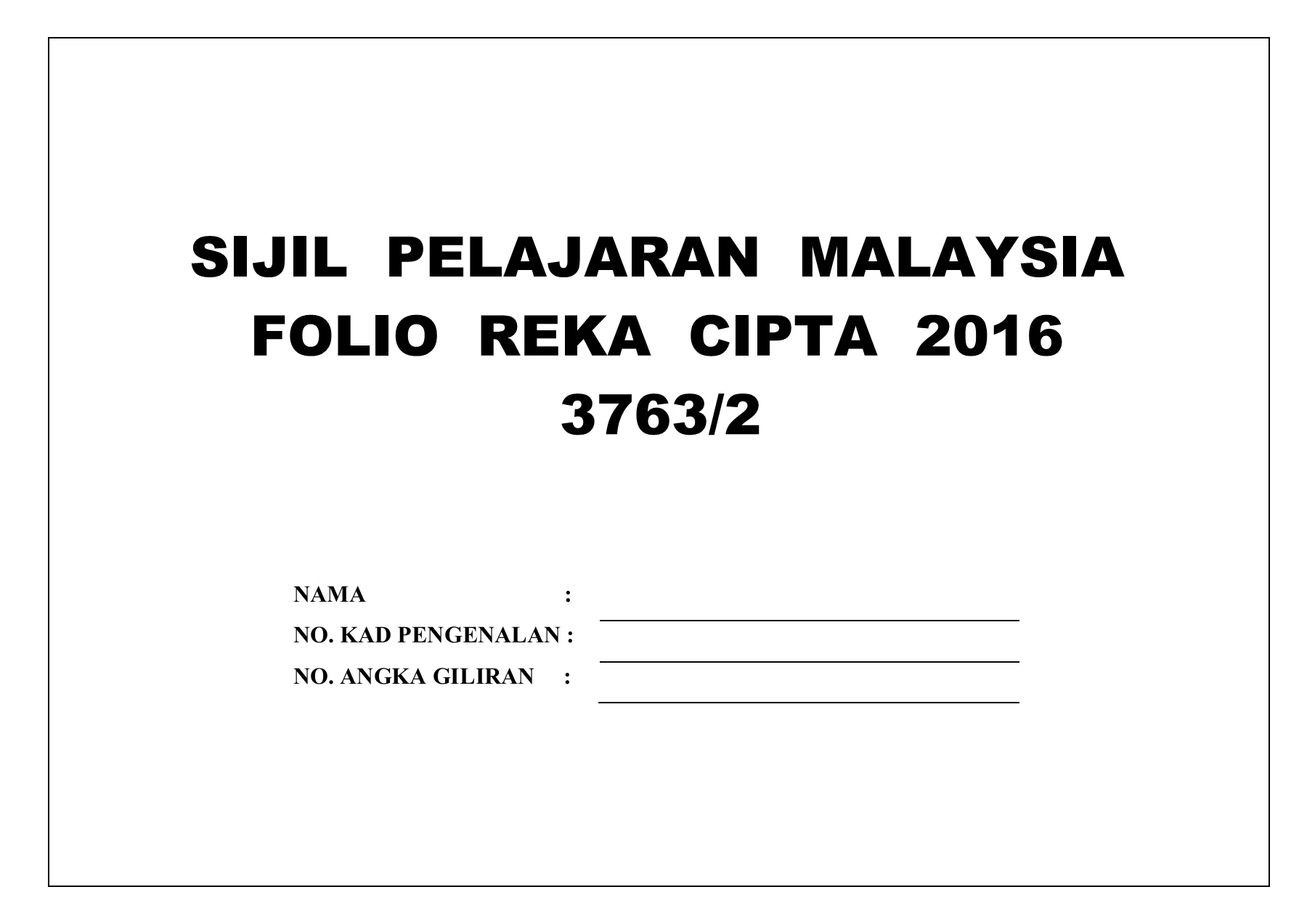 CONTOH KERJA KURSUS REKA CIPTA