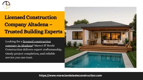 Licensed Construction Company Altadena