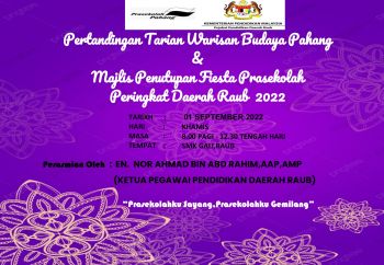 BUKU PROGRAM PERTANDINGAN SENI WARISAN PERINGKAT DAERAH RAUB 2022 ...