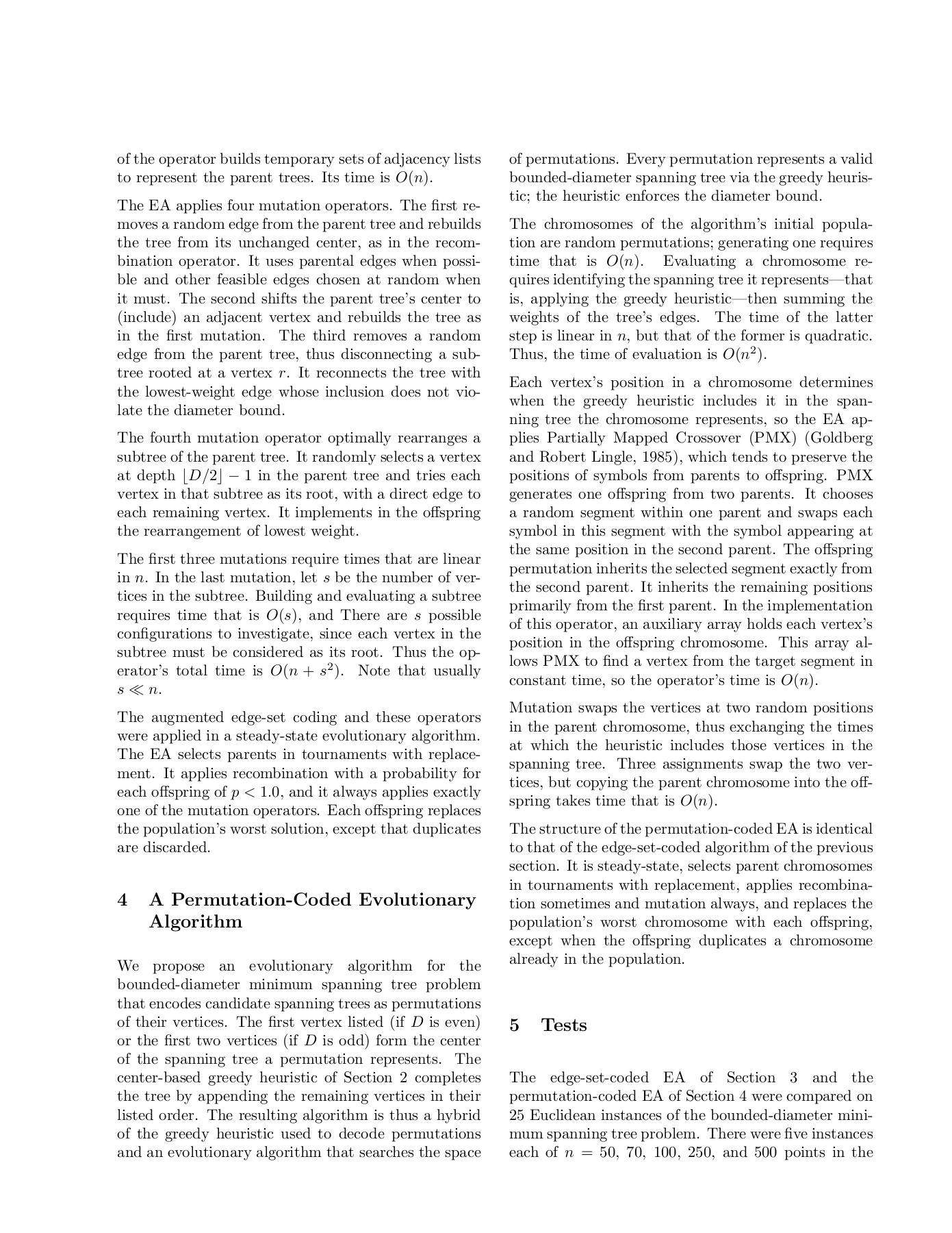 A Permutation-Coded Evolutionary Algorithm for the Bounded ...