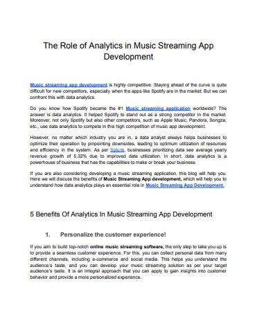 The Role of Analytics in Music Streaming App Development - Consagous ...