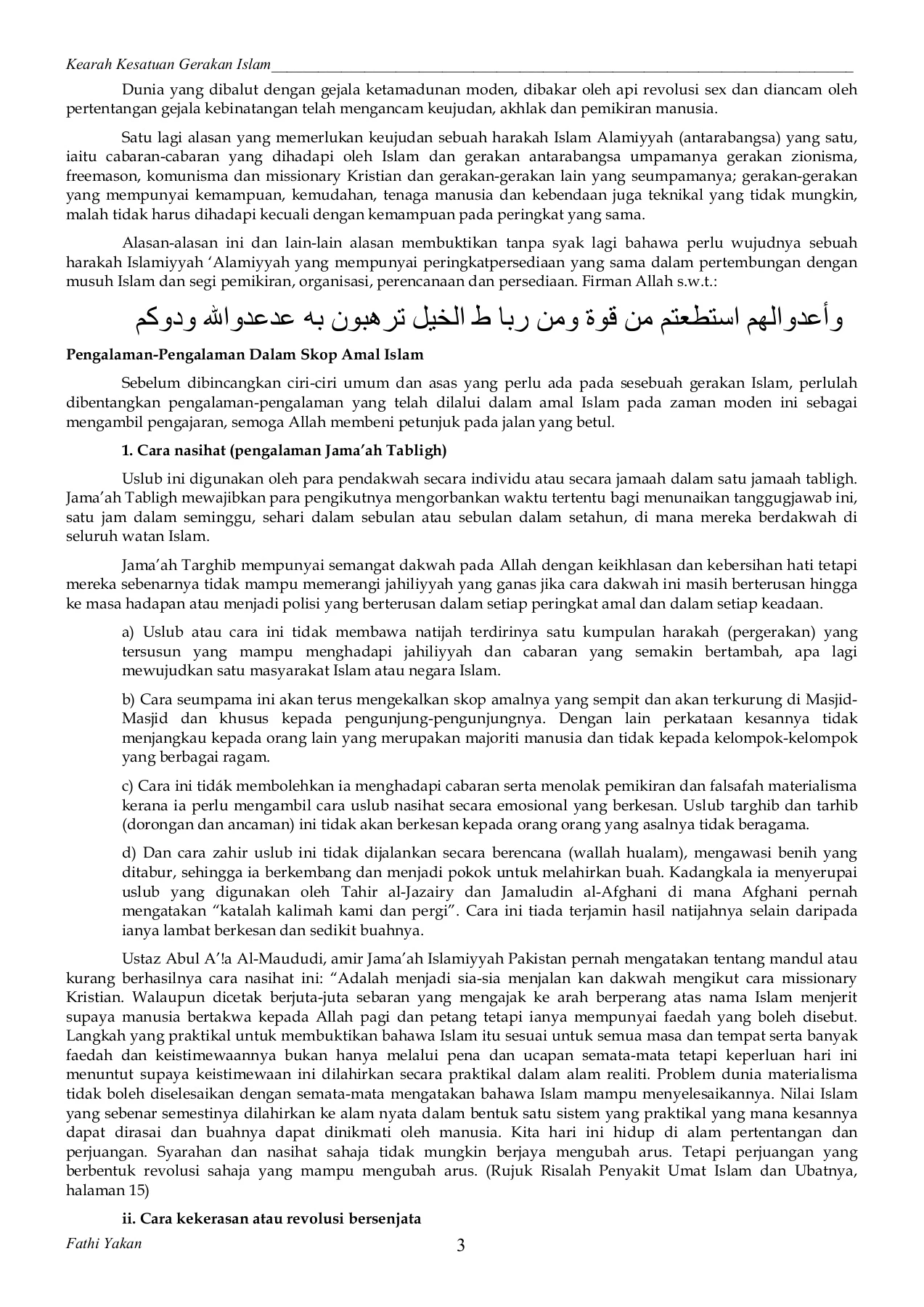 8. Kesatuan Gerakan Islam - Fathi Yakan