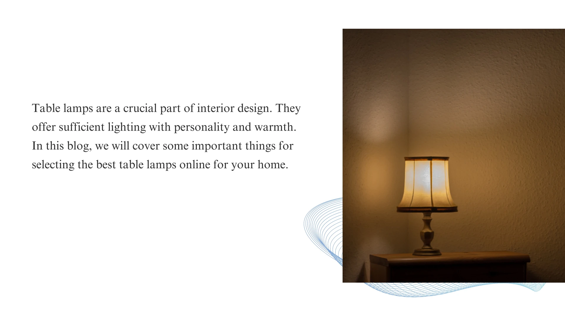 How Do You Choose the Best Table Lamps Online for Your Home