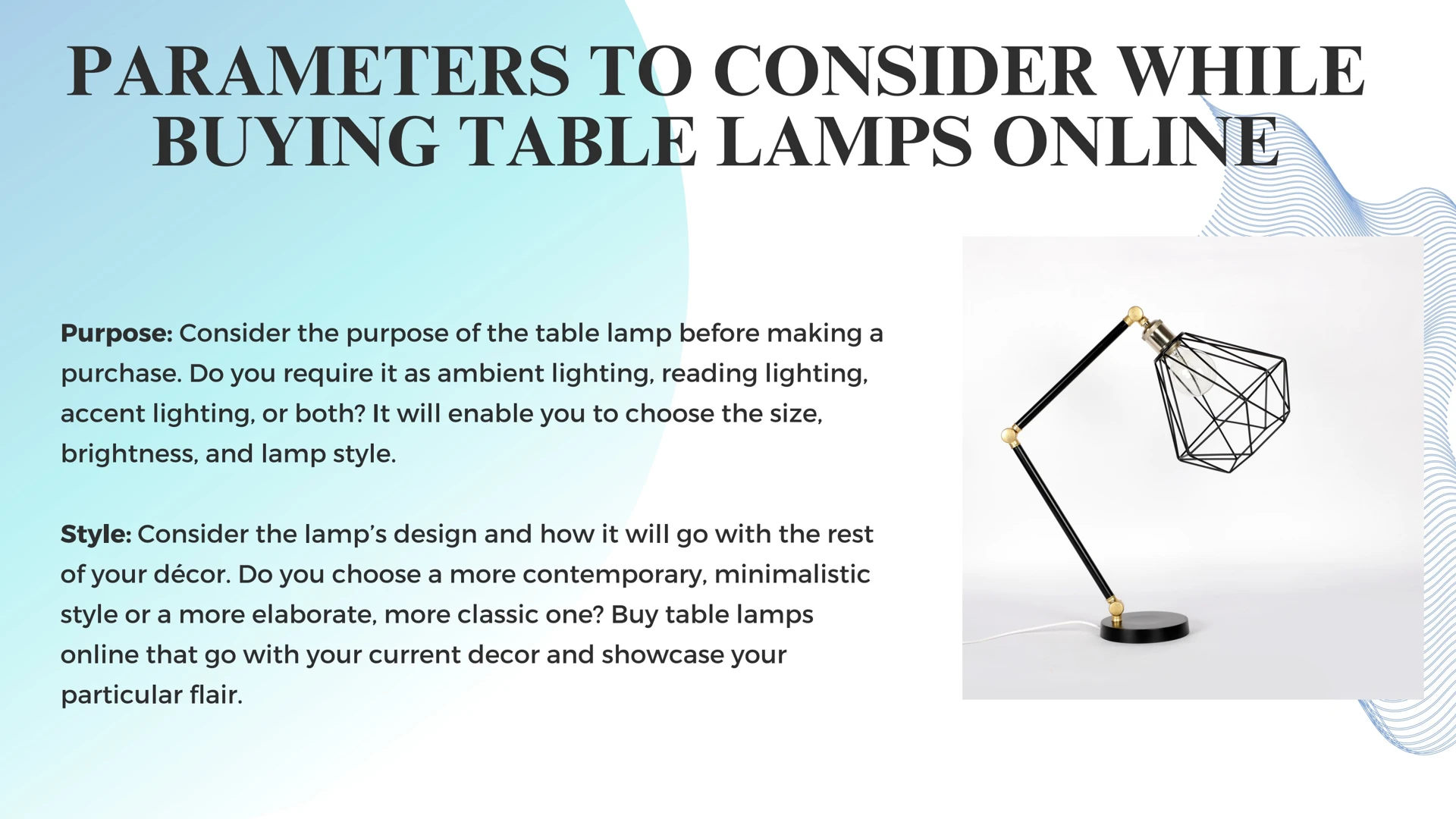 How Do You Choose the Best Table Lamps Online for Your Home