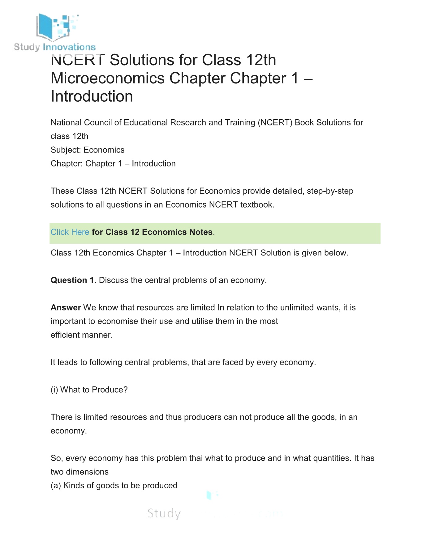 Ncert Solutions Class 12th Economics Free Flip Book By Study Innovations Flip Ebook Pages 1 50 Anyflip Anyflip