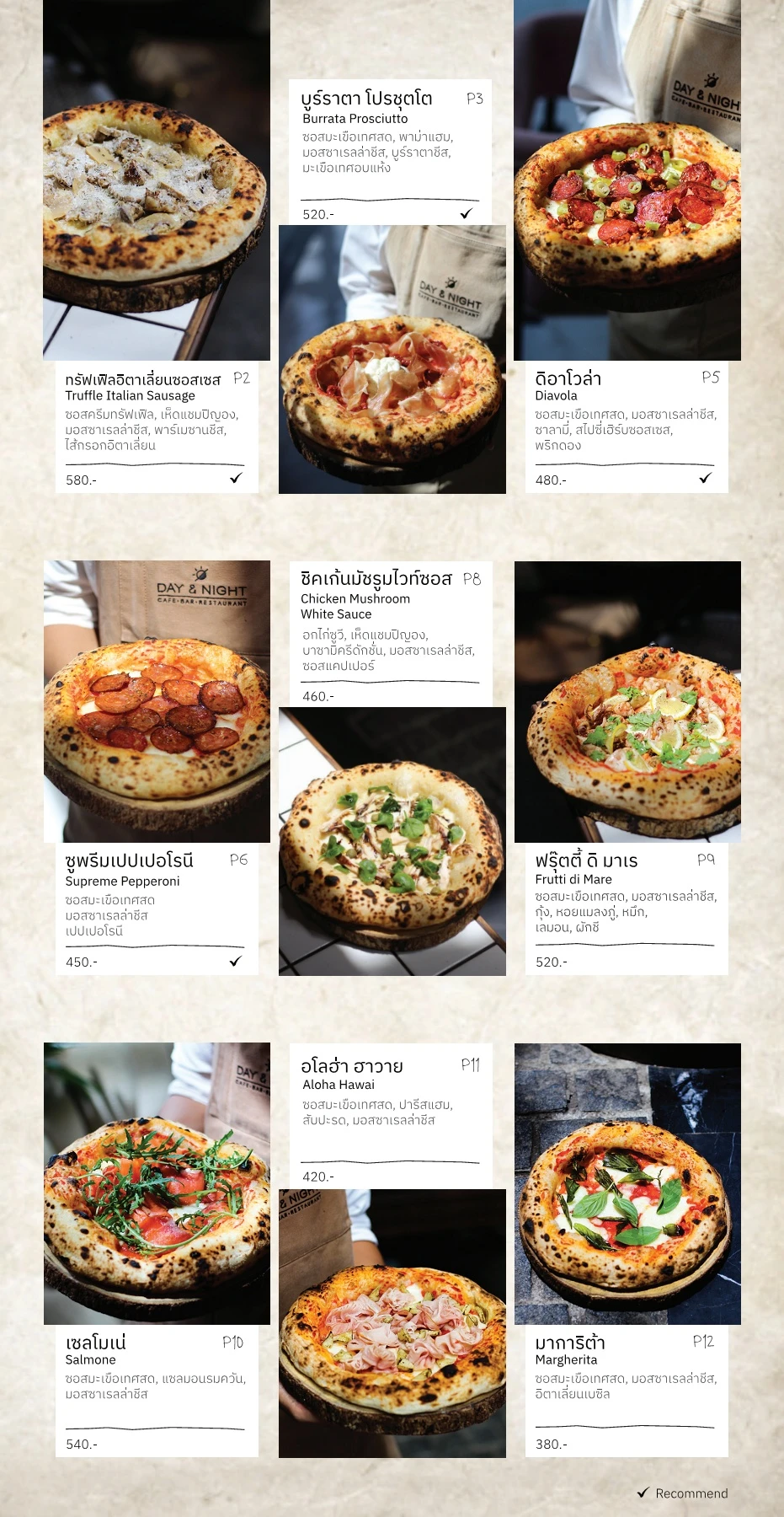 Pizza Sectuin In Menu Pizza Menu