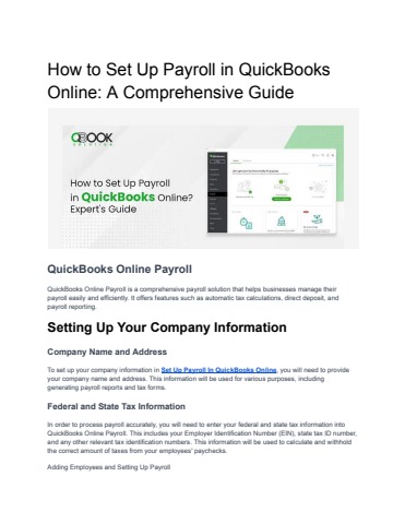 How to Set Up Payroll in QuickBooks Online_ A Comprehensive Guide ...
