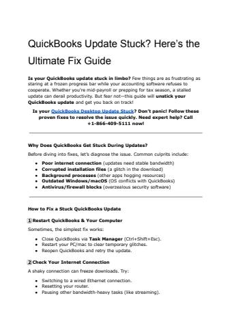 Quick Fix Guide QuickBooks Update Stuck? Here’s the Ultimate Fix Guide - Mike Willer ...