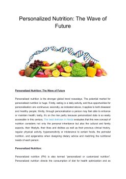 Personalized Nutrition The Wave of Future - Dr. Namita Nadar Flip PDF ...