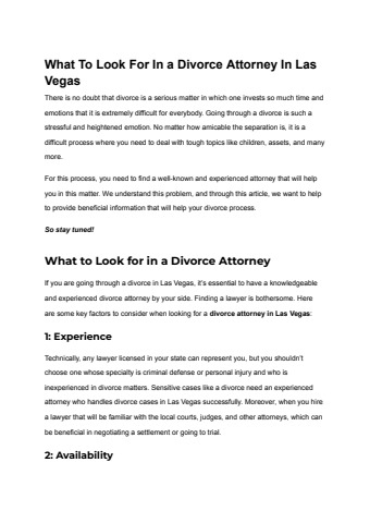 What To Look For In a Divorce Attorney In Las Vegas - Jennifer Gastelum ...