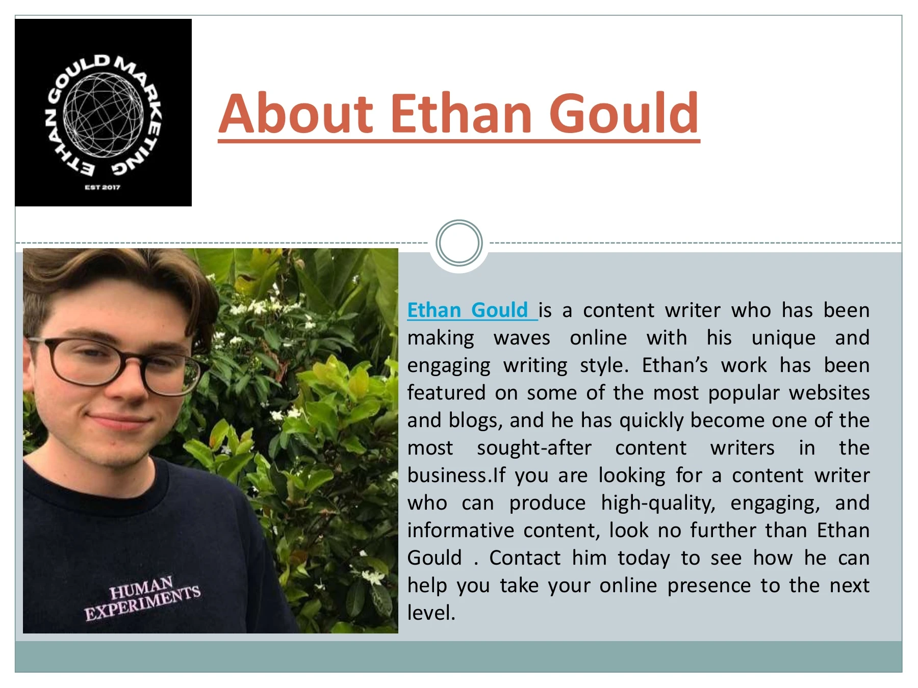 Ethan Goud : Most Famous Writer
