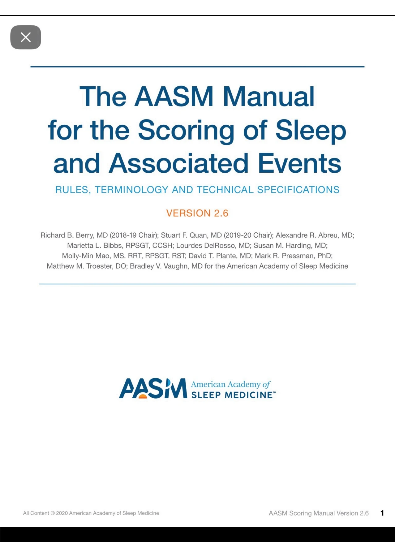 The AASM Manual for the Scoring of Sleep and Associated Events, Version 2.6