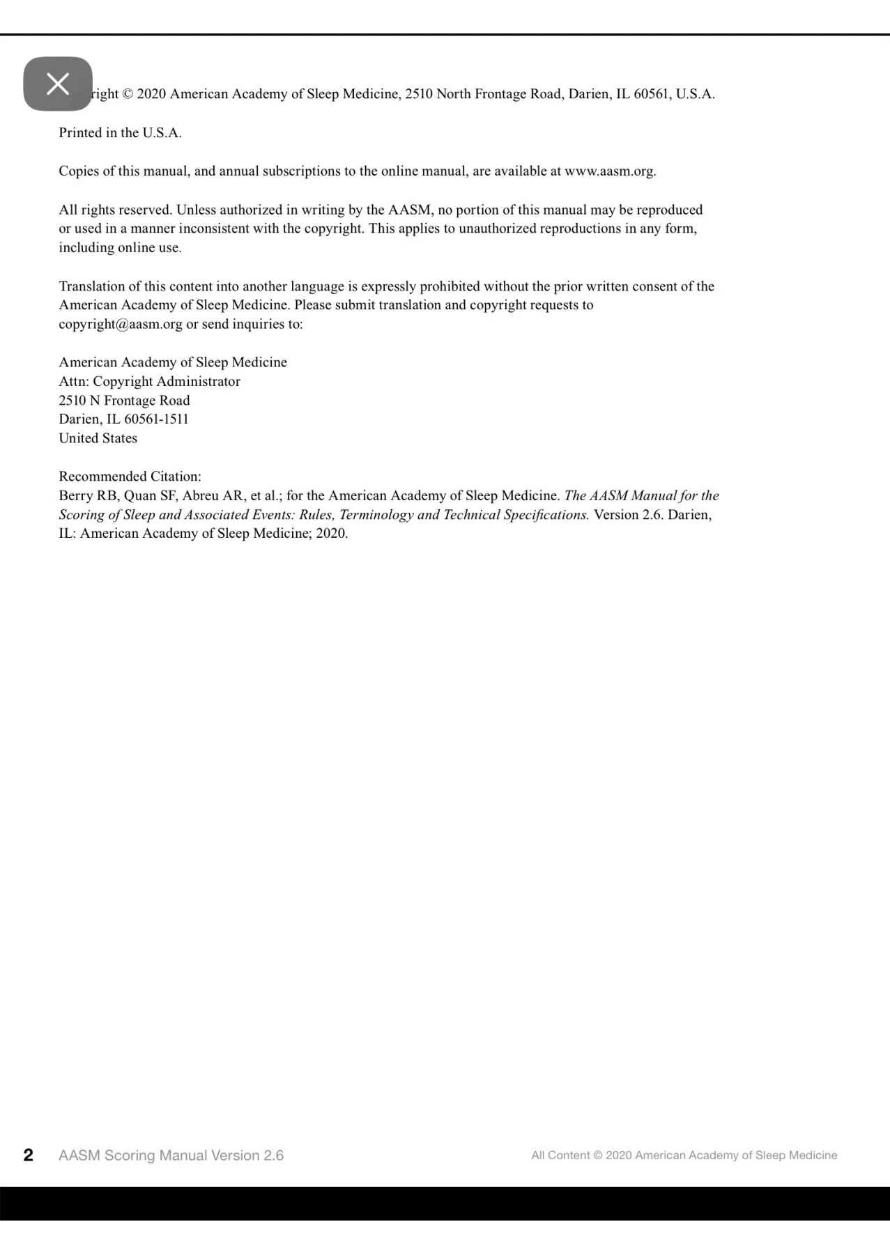 The AASM Manual for the Scoring of Sleep and Associated Events, Version 2.6
