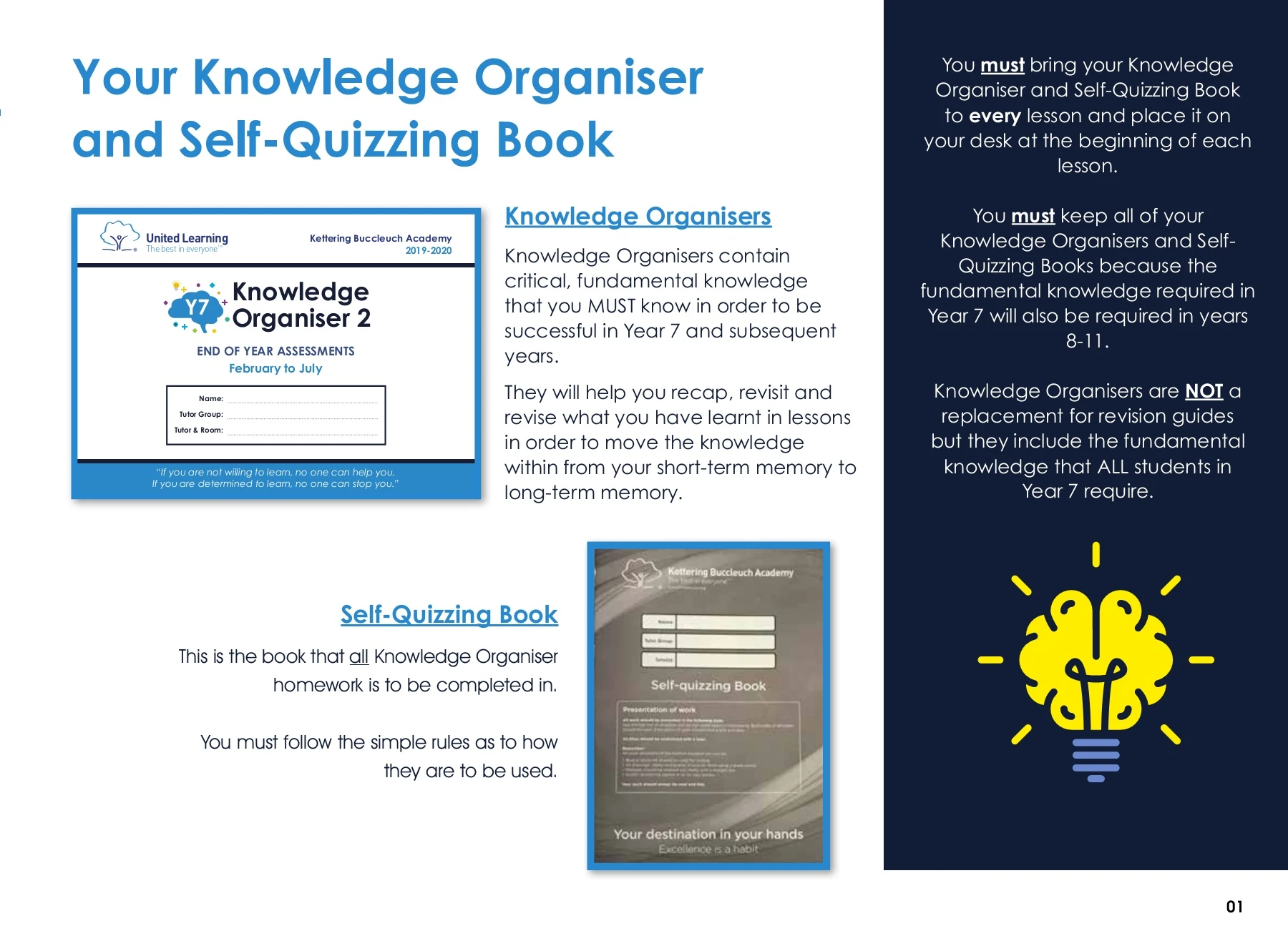 United Learning - Knowledge Organiser - Y7