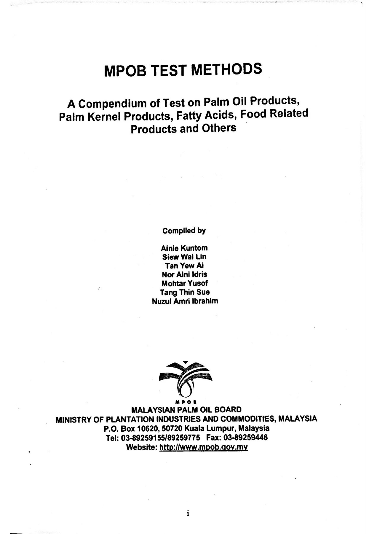 MPOB Test Method
