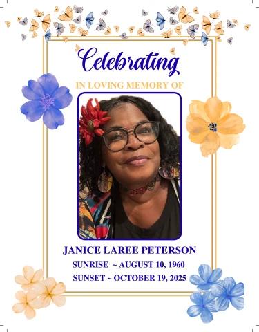Janice Laree Peterson Going Home Celebration Program