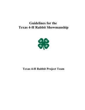 Guidelines for the Texas 4-H Rabbit Showmanship