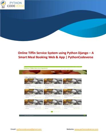 Online Tiffin Service System using Python Django - PythonCodeVerse Team ...