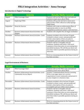 FBLA Activities with student examples