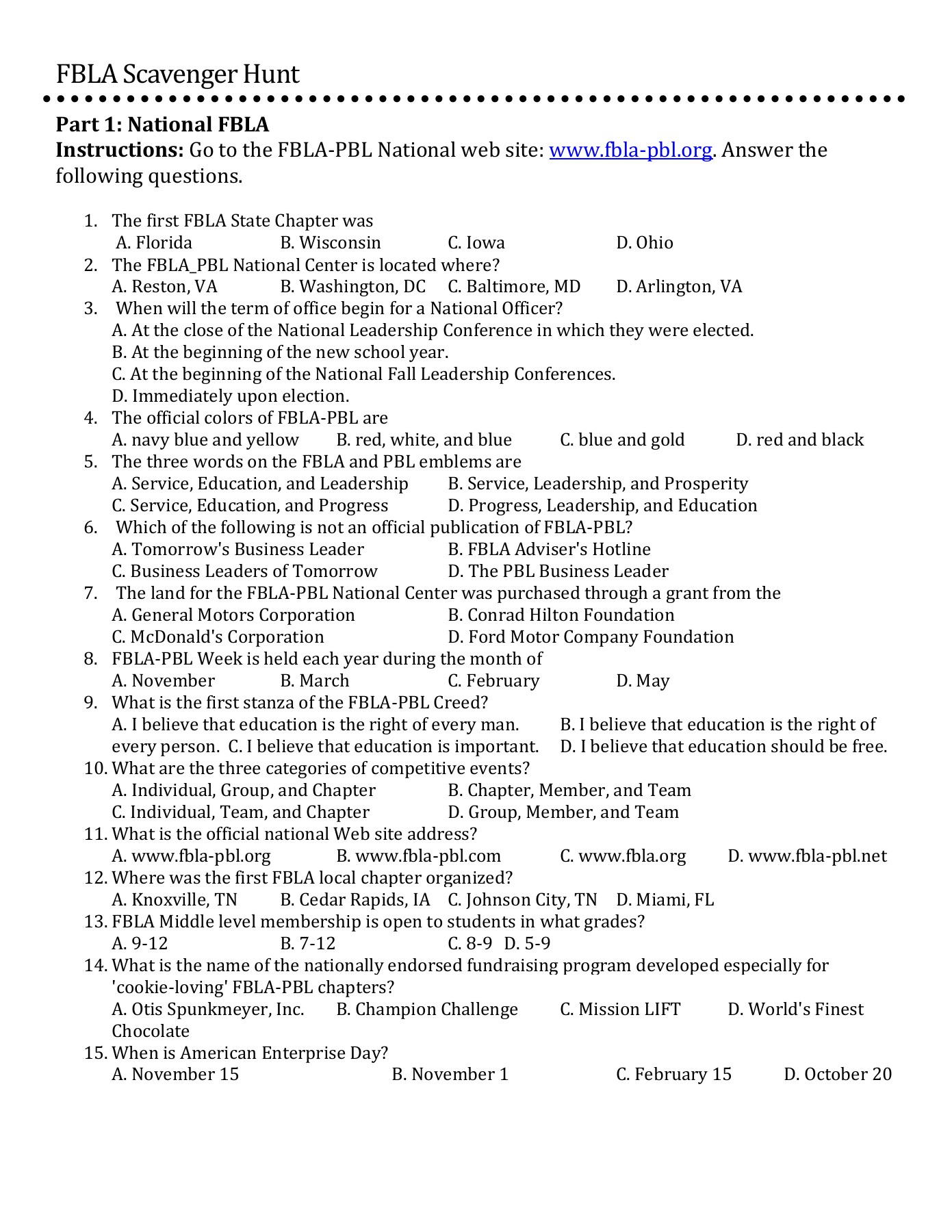 Leb Fbla Activities Flip Ebook Pages 1 24 Anyflip