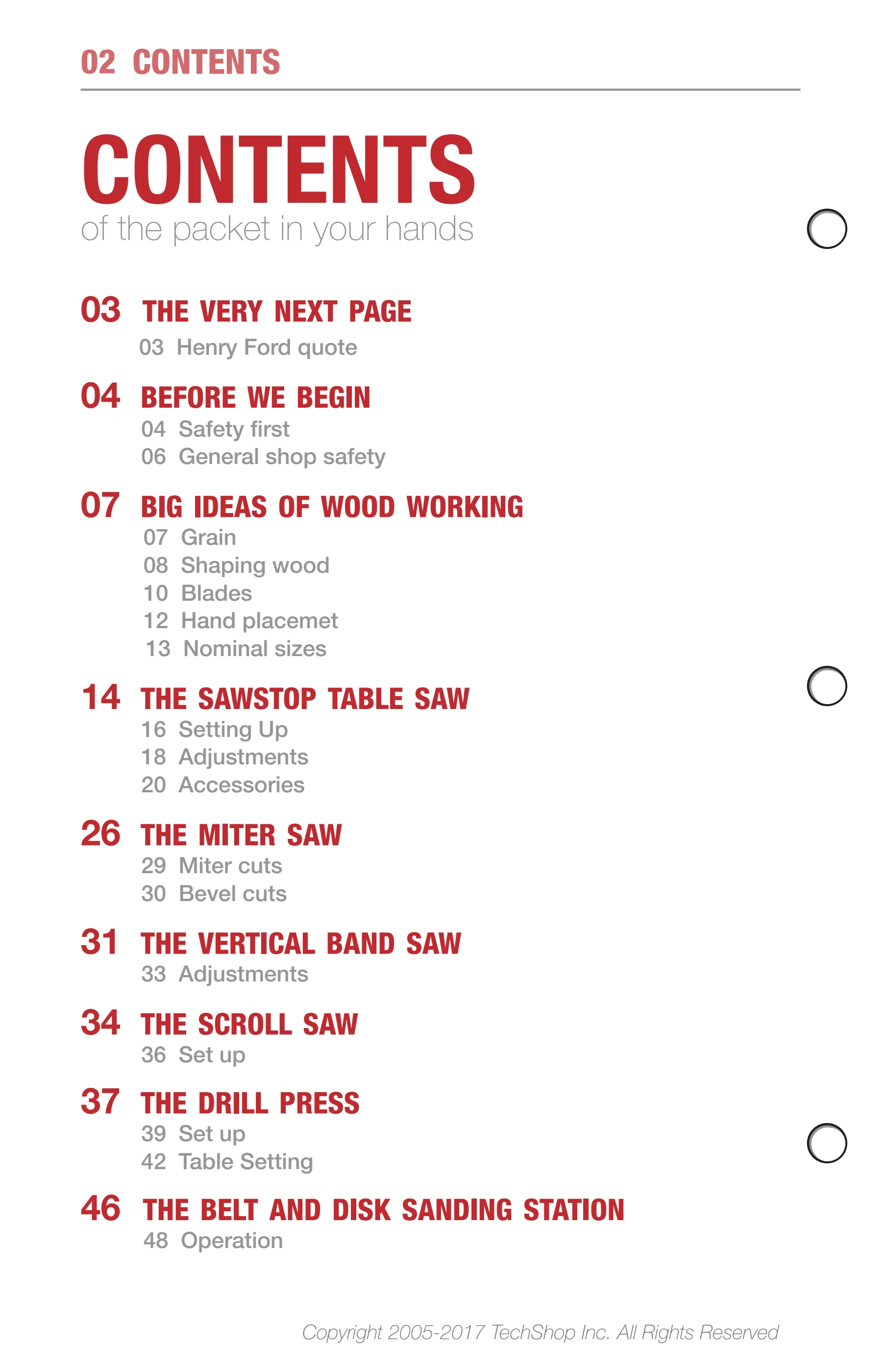 Wood Shop Packet