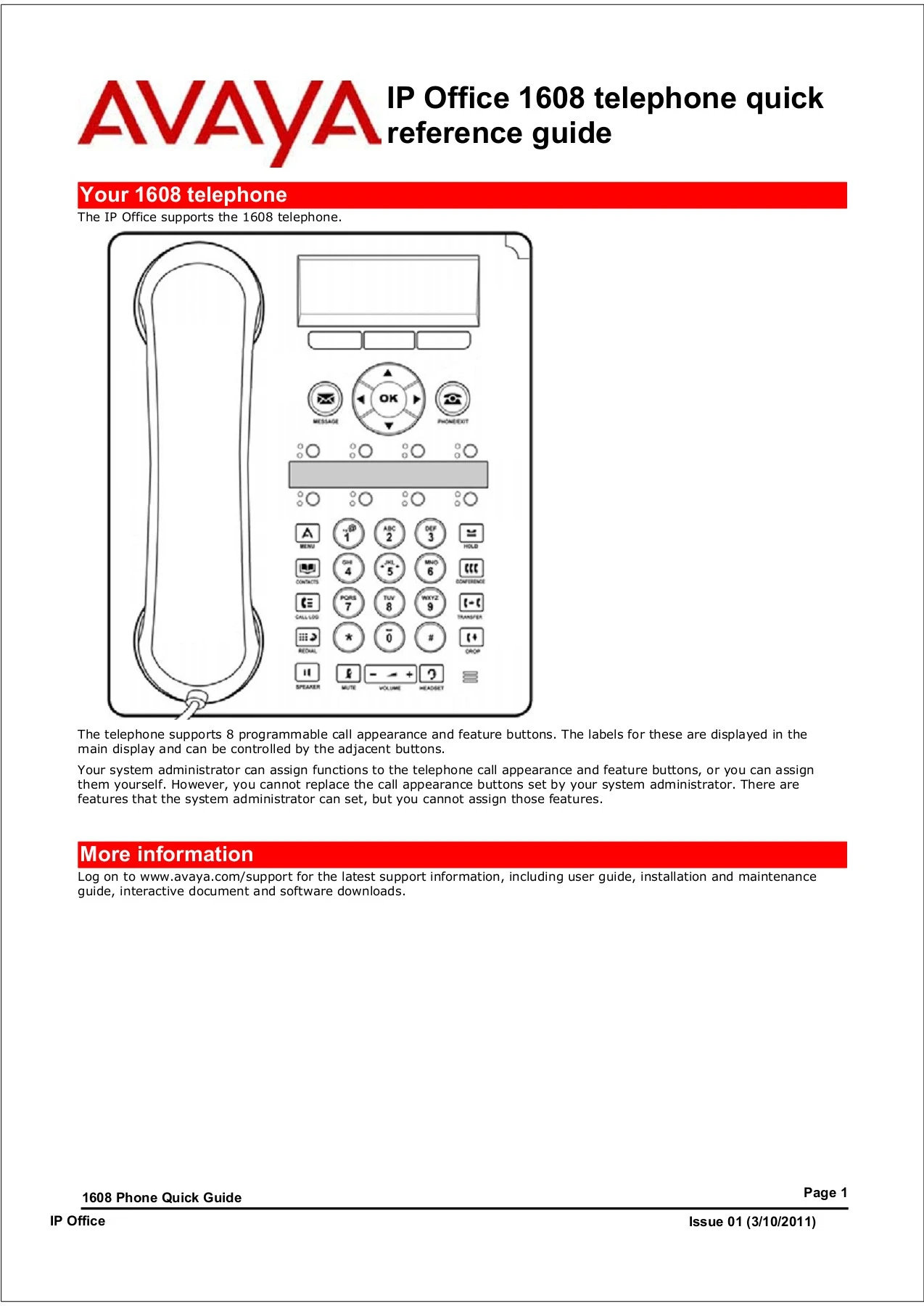 AVA AVA VIDEO MANUAL アバアバ別冊 Avaya IP Office 1608 Instructions - Flip eBook Pages 1-6 | AnyFlip