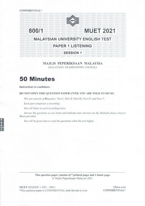 MUET (PAPER 1 LISTENING)