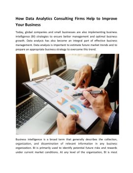 How Data Analytics Consulting Firms Help to Improve Your Business