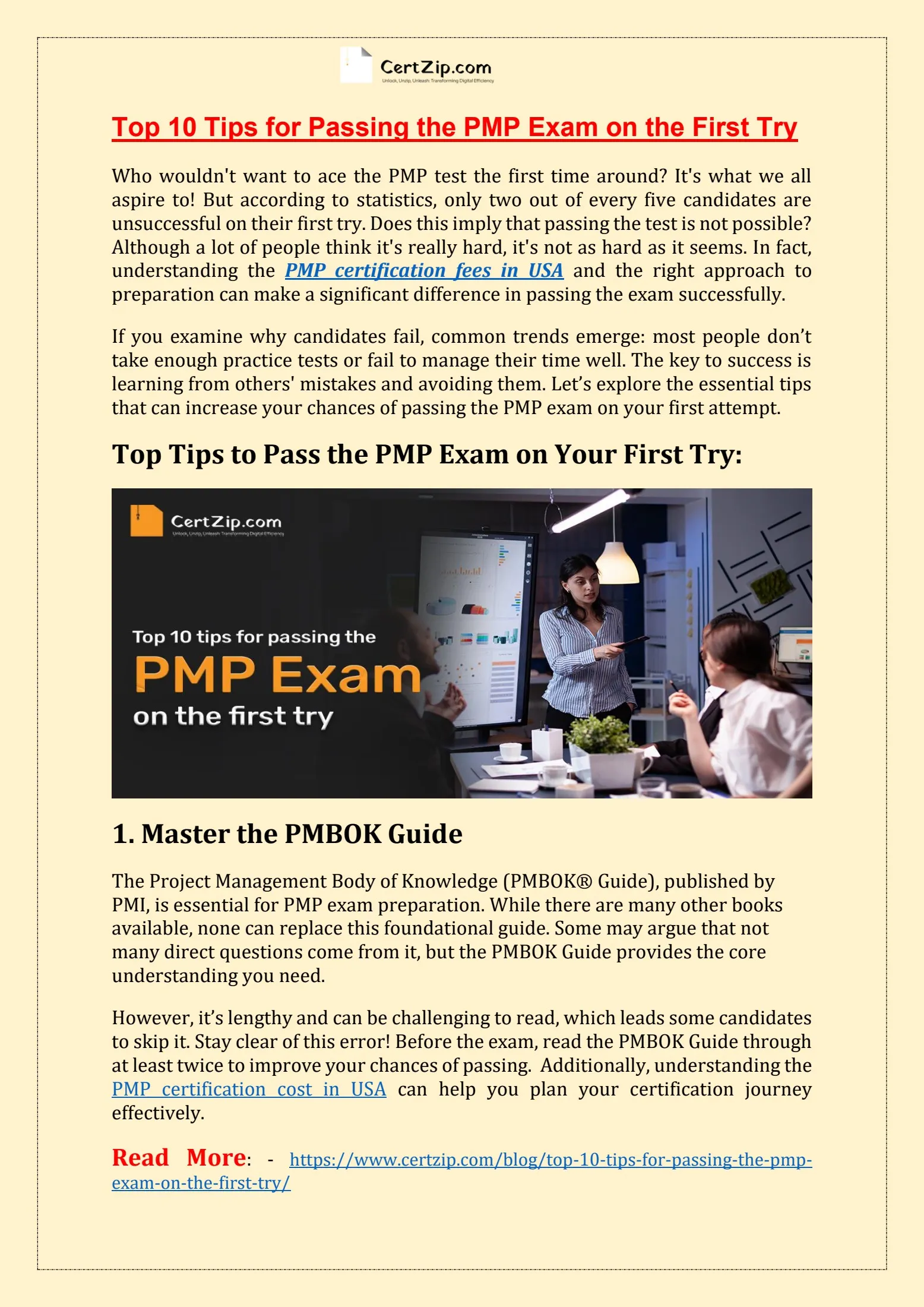 Top 10 Tips for Passing the PMP Exam on the First Try