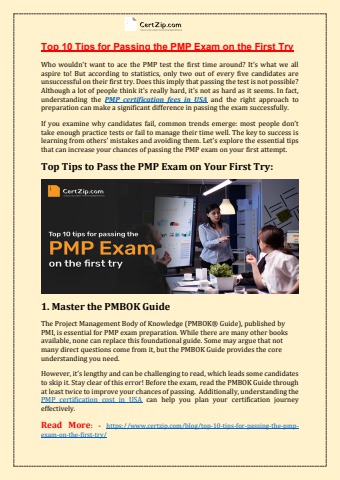 Top 10 Tips for Passing the PMP Exam on the First Try