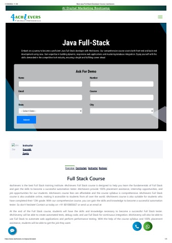 Best Java Full Stack Developer Training