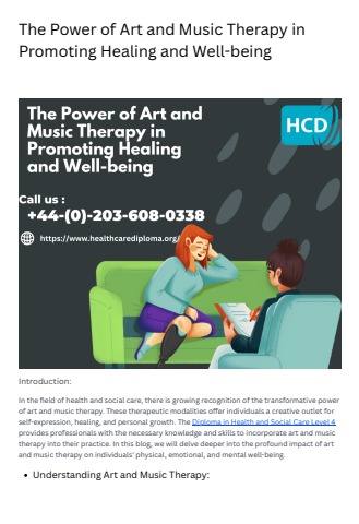 The Power of Art and Music Therapy in Promoting Healing and Well-being