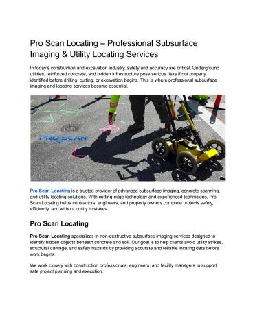 Pro Scan Locating – Professional Subsurface Imaging & Utility Locating ...